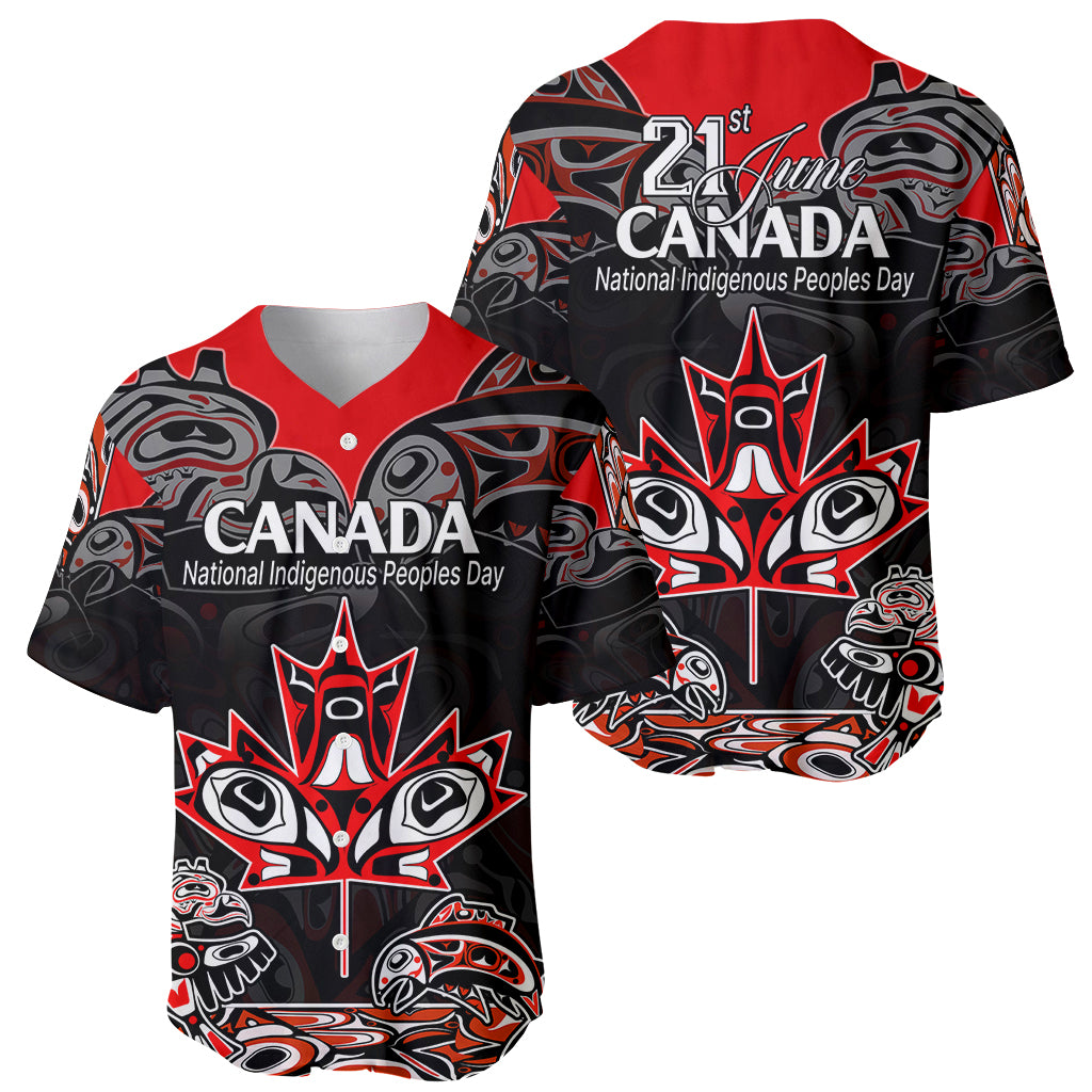 Canada National Aboriginal Day Baseball Jersey Indigenous Art Stylization LT9 - Wonder Print Shop