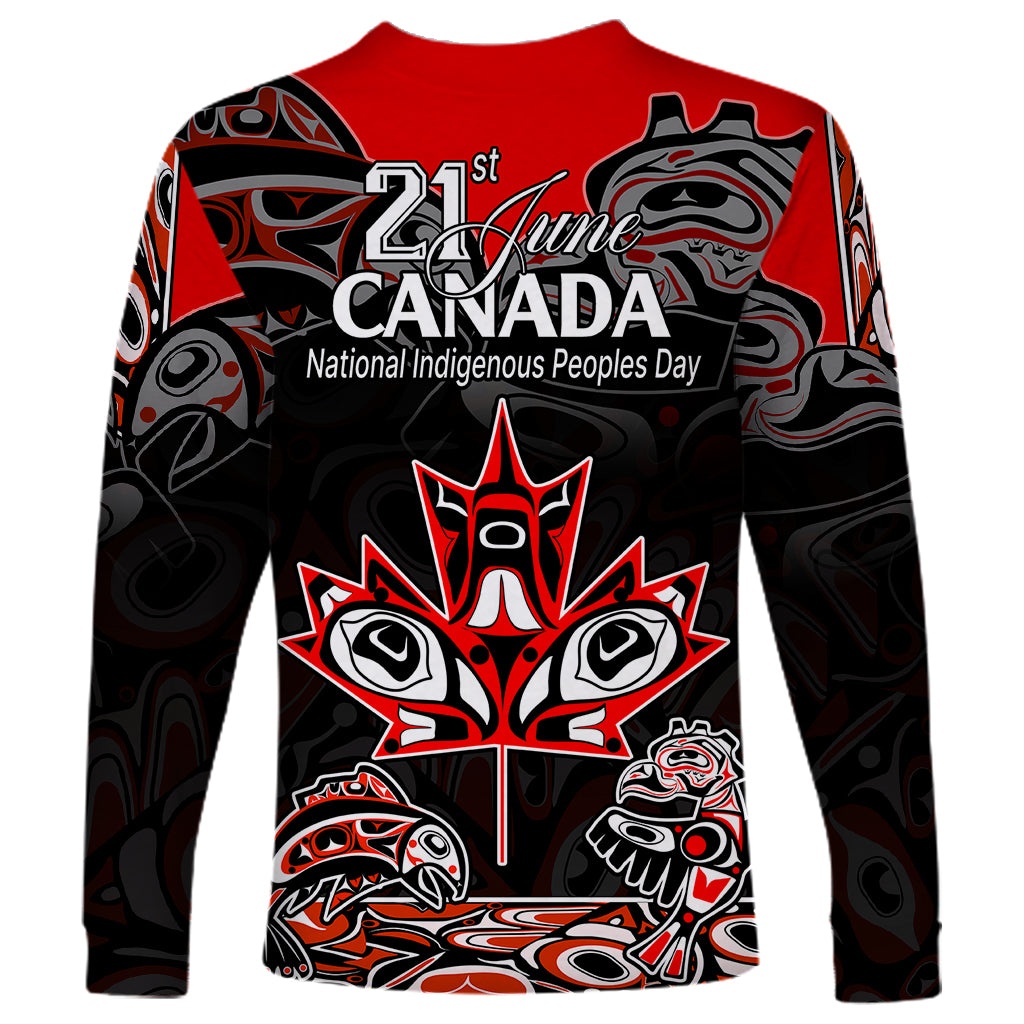 Canada National Aboriginal Day Long Sleeve Shirt Indigenous Art Stylization - Wonder Print Shop