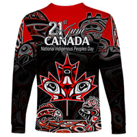Canada National Aboriginal Day Long Sleeve Shirt Indigenous Art Stylization - Wonder Print Shop