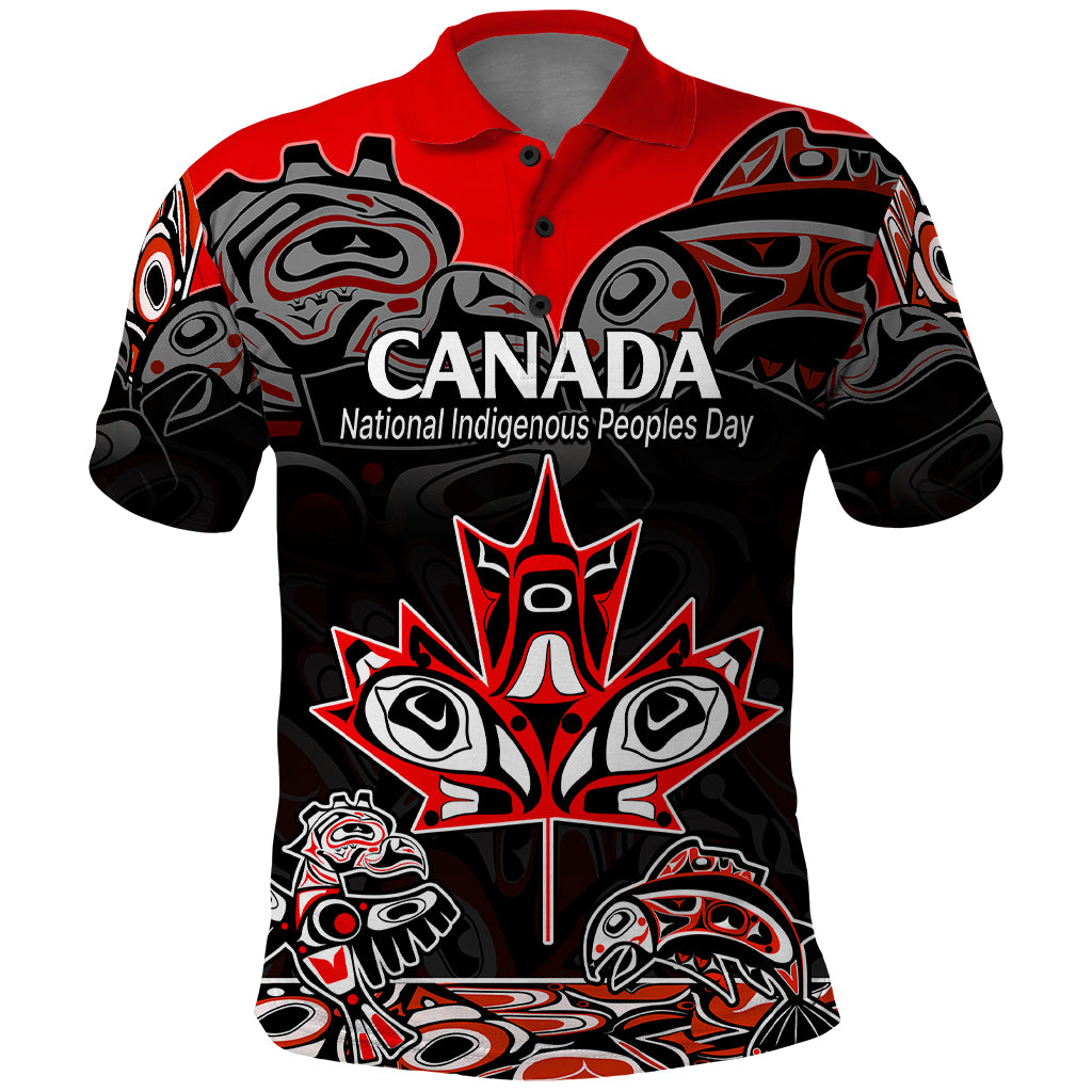 Canada National Aboriginal Day Polo Shirt Indigenous Art Stylization - Wonder Print Shop