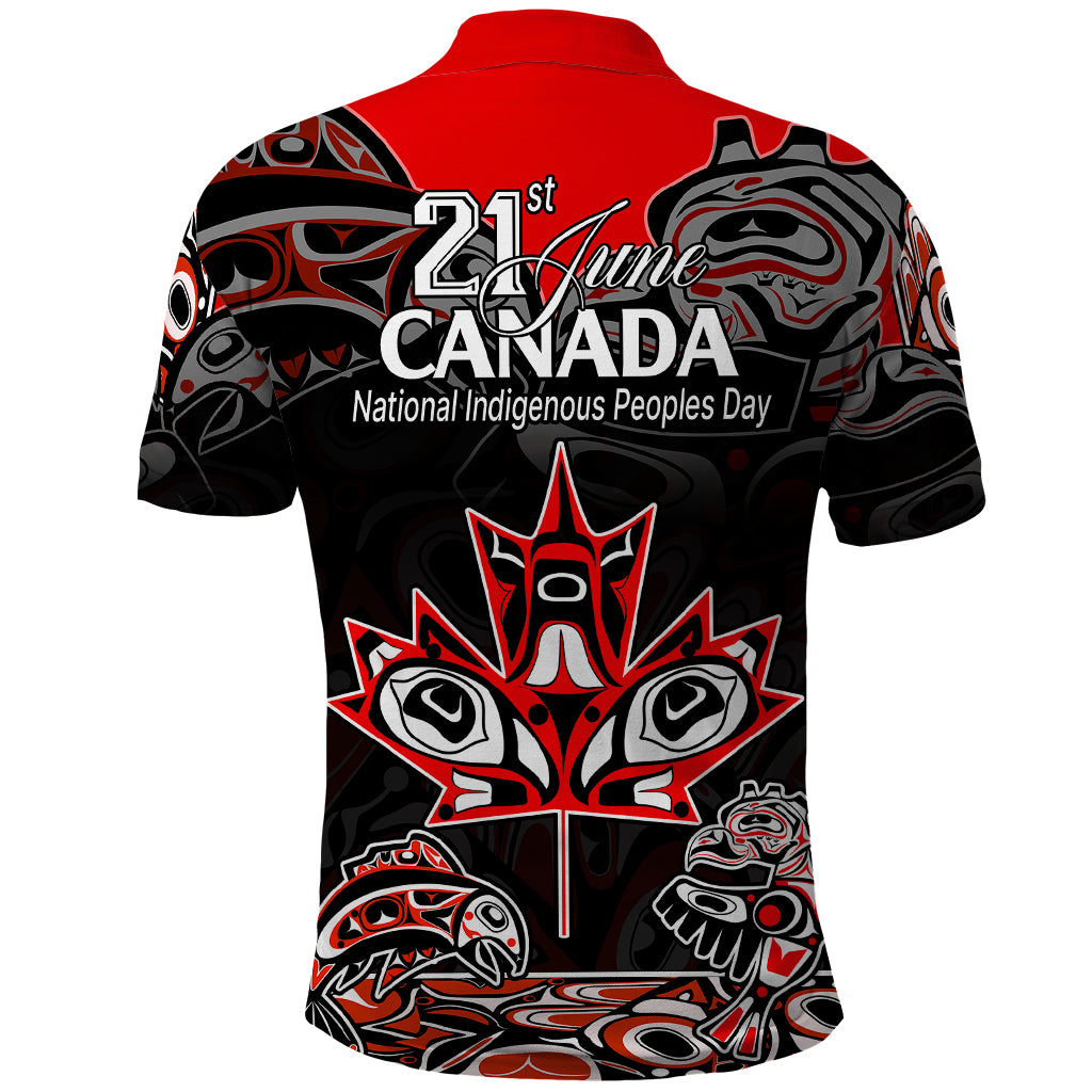 Canada National Aboriginal Day Polo Shirt Indigenous Art Stylization - Wonder Print Shop