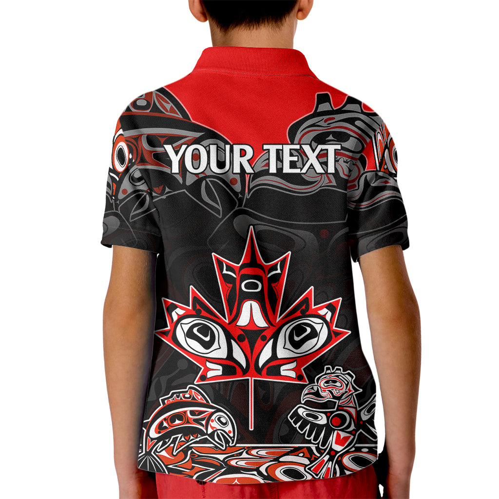 Custom Canada National Aboriginal Day Kid Polo Shirt Indigenous Art Stylization - Wonder Print Shop
