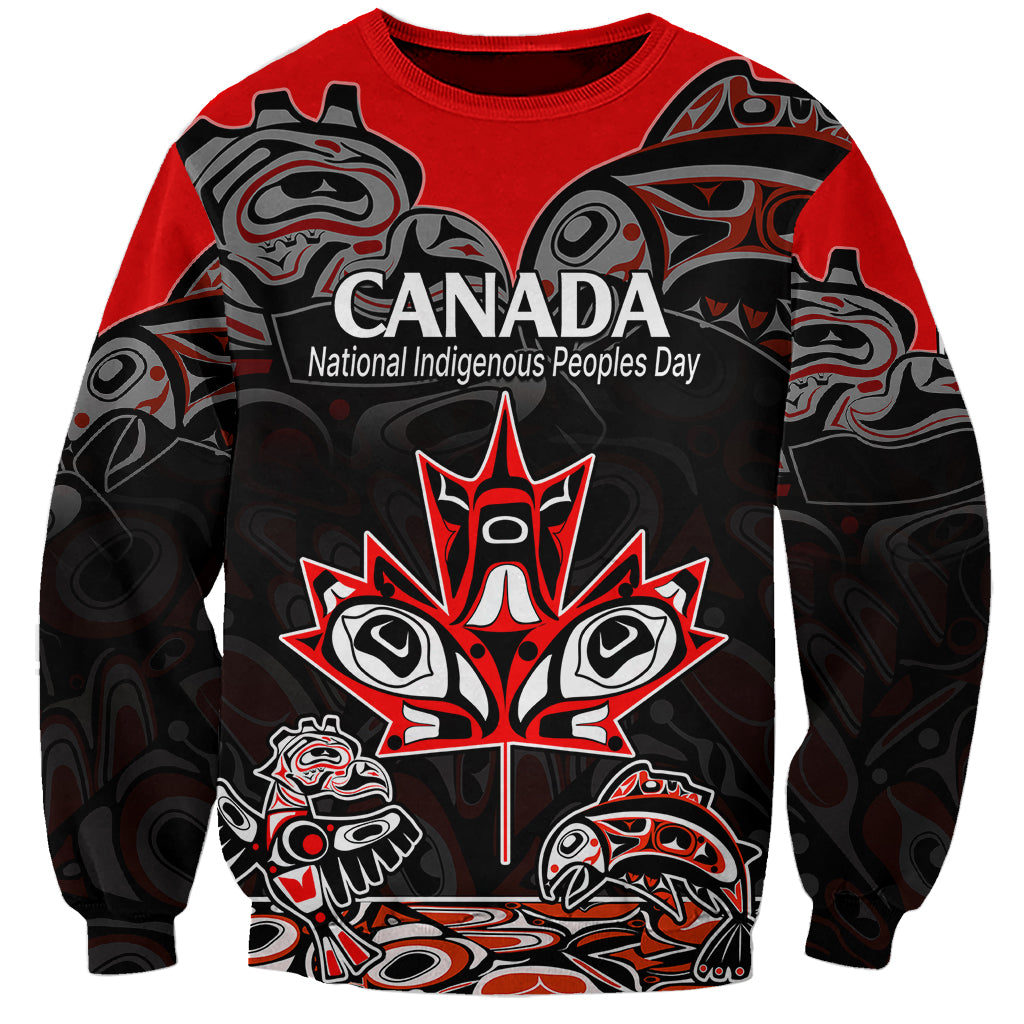 Custom Canada National Aboriginal Day Sweatshirt Indigenous Art Stylization - Wonder Print Shop