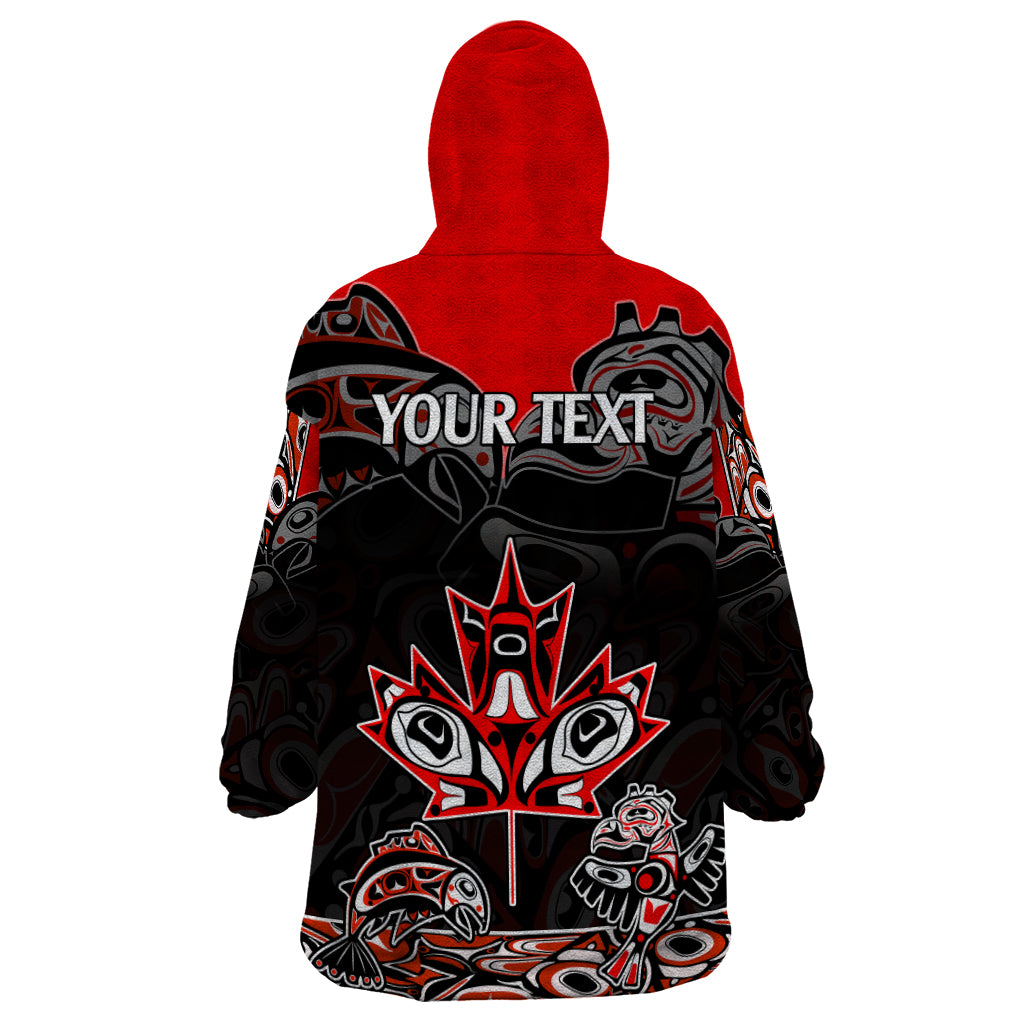 Custom Canada National Aboriginal Day Wearable Blanket Hoodie Indigenous Art Stylization - Wonder Print Shop