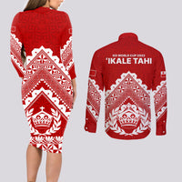 Tonga Rugby Couples Matching Long Sleeve Bodycon Dress and Long Sleeve Button Shirts Proud Tongan Ngatu Kupesi World Cup 2023 No1 LT9 - Wonder Print Shop