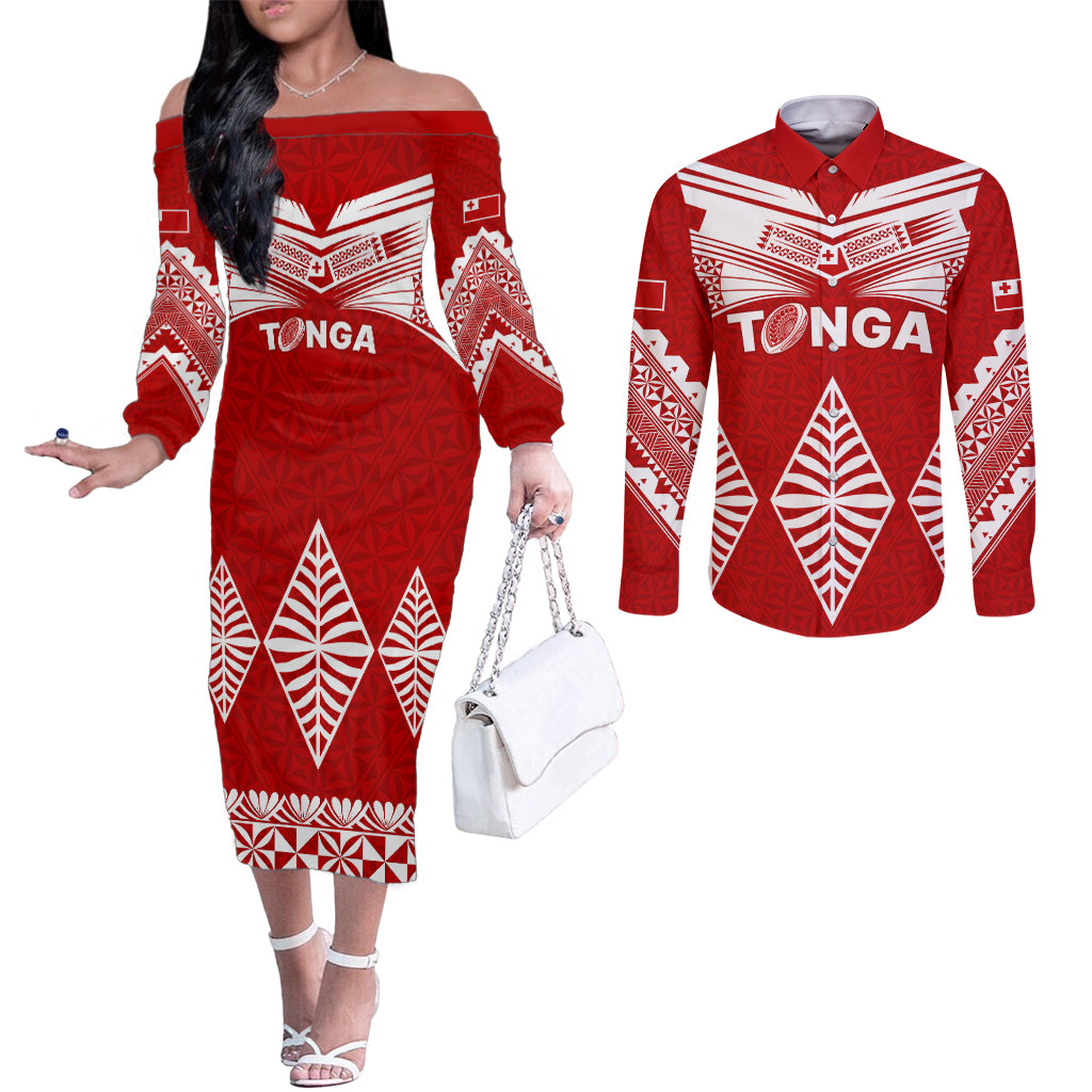 tonga-rugby-couples-matching-off-the-shoulder-long-sleeve-dress-and-long-sleeve-button-shirts-proud-tongan-ngatu-kupesi-world-cup-2023-no1