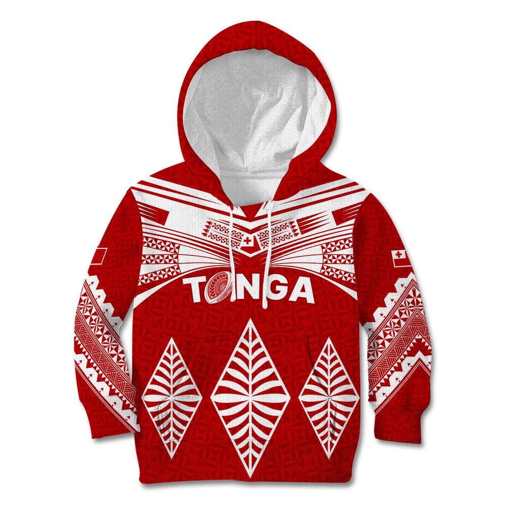 Tonga Rugby Kid Hoodie Proud Tongan Ngatu Kupesi World Cup 2023 No1 - Wonder Print Shop