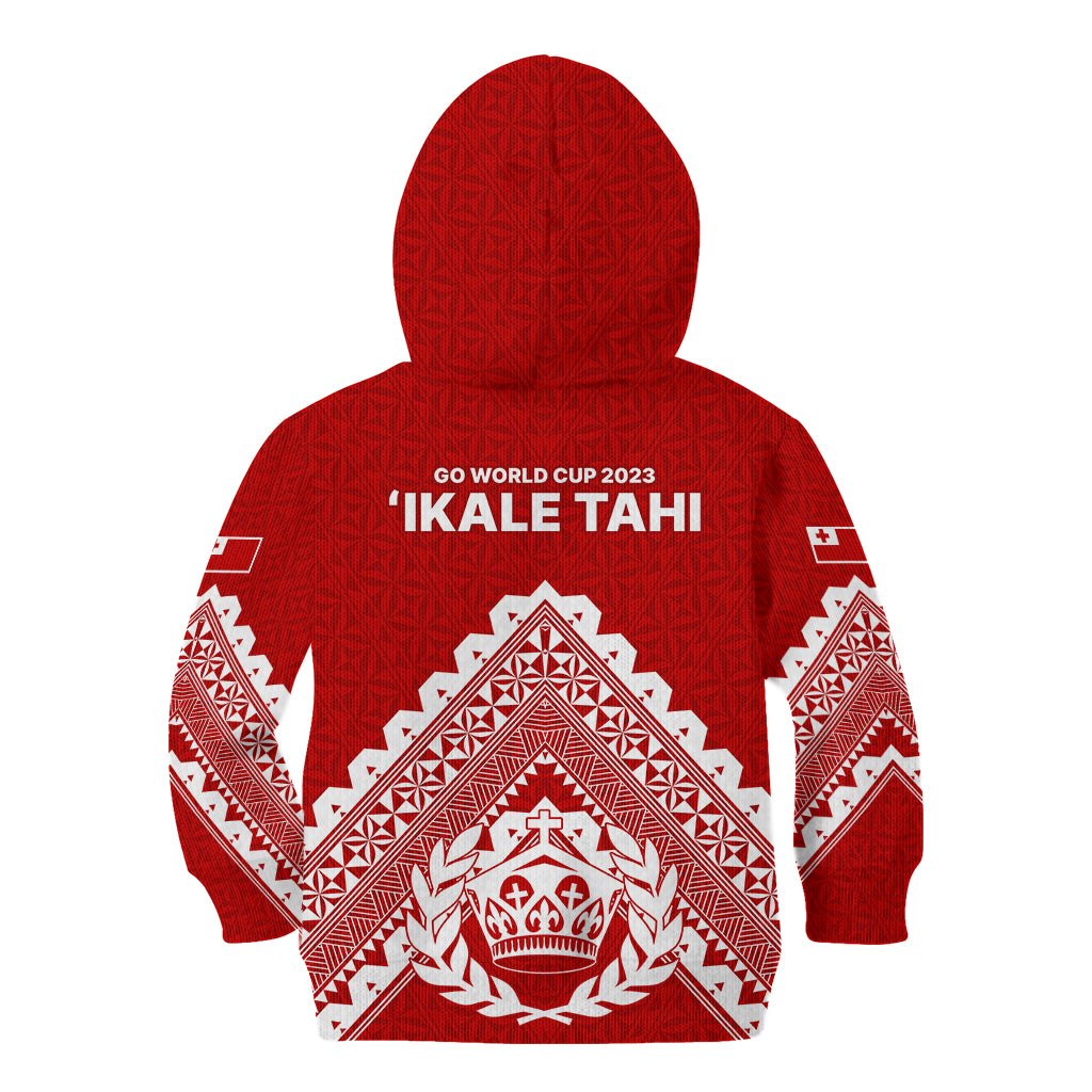 Tonga Rugby Kid Hoodie Proud Tongan Ngatu Kupesi World Cup 2023 No1 - Wonder Print Shop