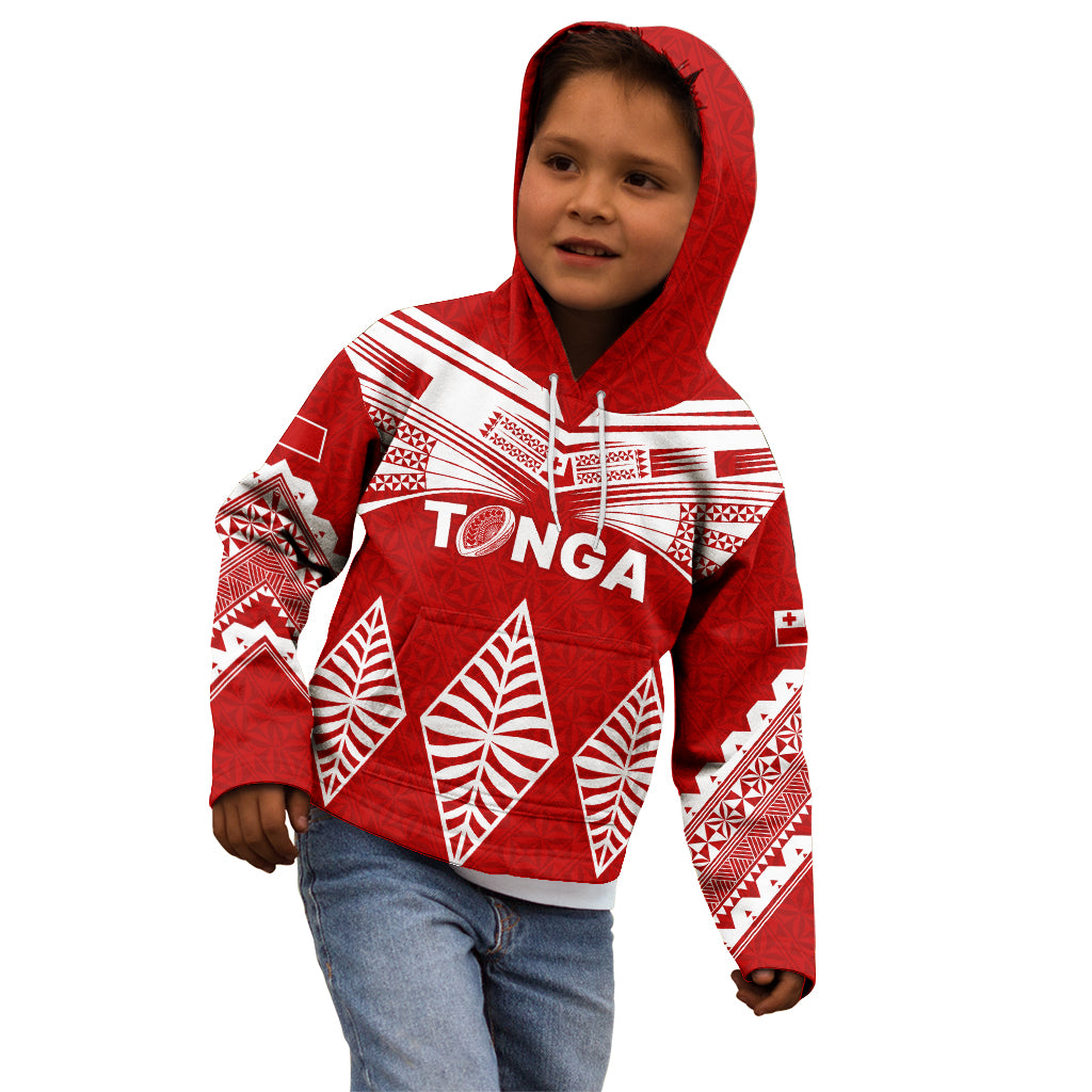 Tonga Rugby Kid Hoodie Proud Tongan Ngatu Kupesi World Cup 2023 No1 - Wonder Print Shop