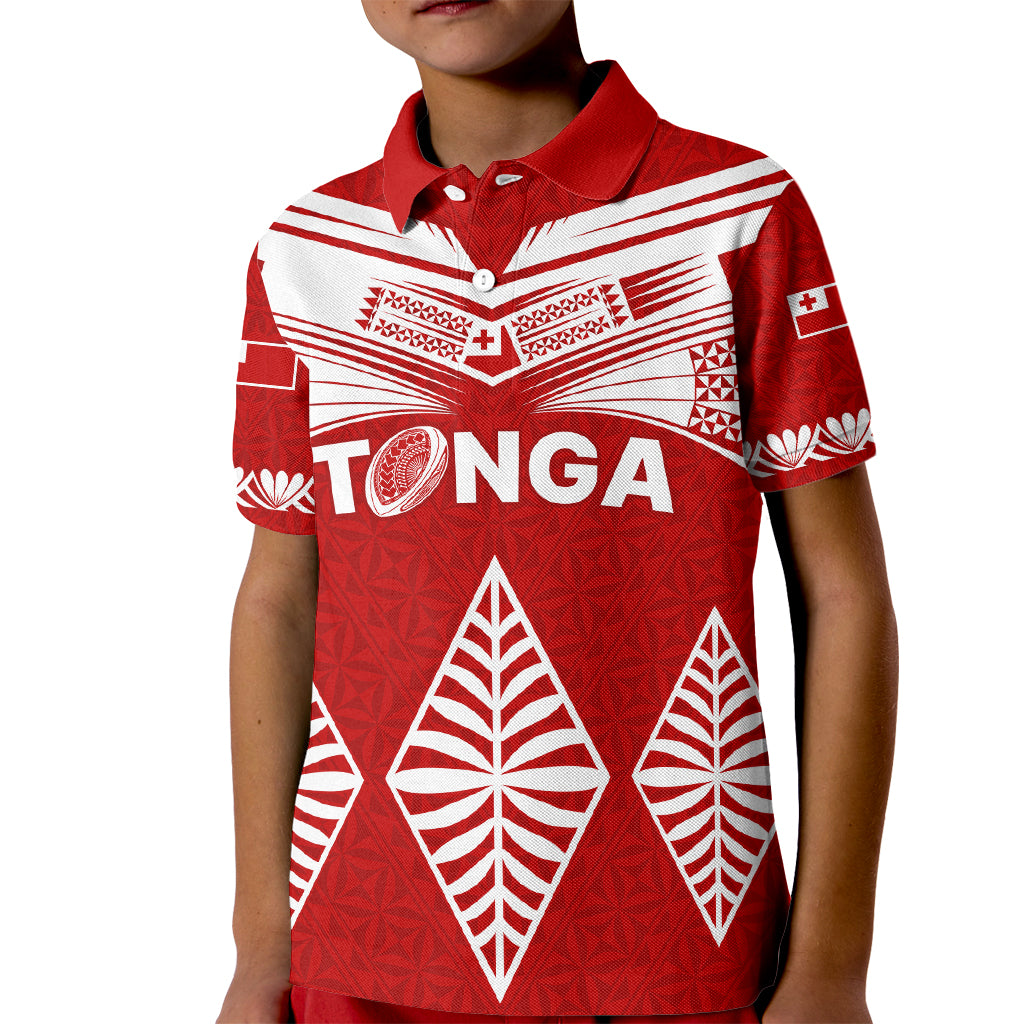 Tonga Rugby Kid Polo Shirt Proud Tongan Ngatu Kupesi World Cup 2023 No1 - Wonder Print Shop