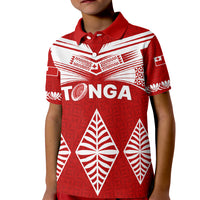 Tonga Rugby Kid Polo Shirt Proud Tongan Ngatu Kupesi World Cup 2023 No1 - Wonder Print Shop