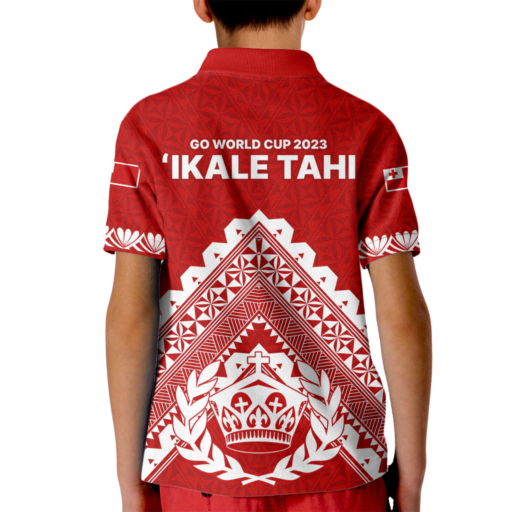 Tonga Rugby Kid Polo Shirt Proud Tongan Ngatu Kupesi World Cup 2023 No1 - Wonder Print Shop