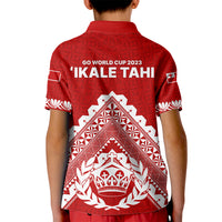 Tonga Rugby Kid Polo Shirt Proud Tongan Ngatu Kupesi World Cup 2023 No1 - Wonder Print Shop