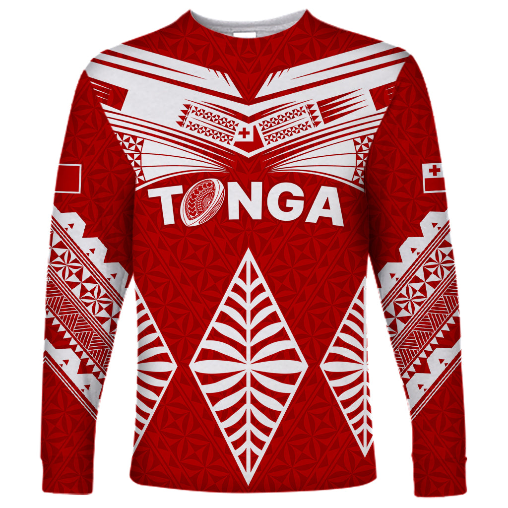 Tonga Rugby Long Sleeve Shirt Proud Tongan Ngatu Kupesi World Cup 2023 No1 - Wonder Print Shop
