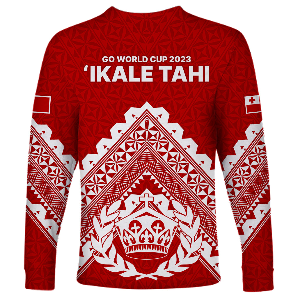 Tonga Rugby Long Sleeve Shirt Proud Tongan Ngatu Kupesi World Cup 2023 No1 - Wonder Print Shop