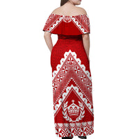 Tonga Rugby Off Shoulder Maxi Dress Proud Tongan Ngatu Kupesi World Cup 2023 No1 - Wonder Print Shop
