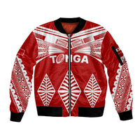 Tonga Rugby Sleeve Zip Bomber Jacket Proud Tongan Ngatu Kupesi World Cup 2023 No1 - Wonder Print Shop