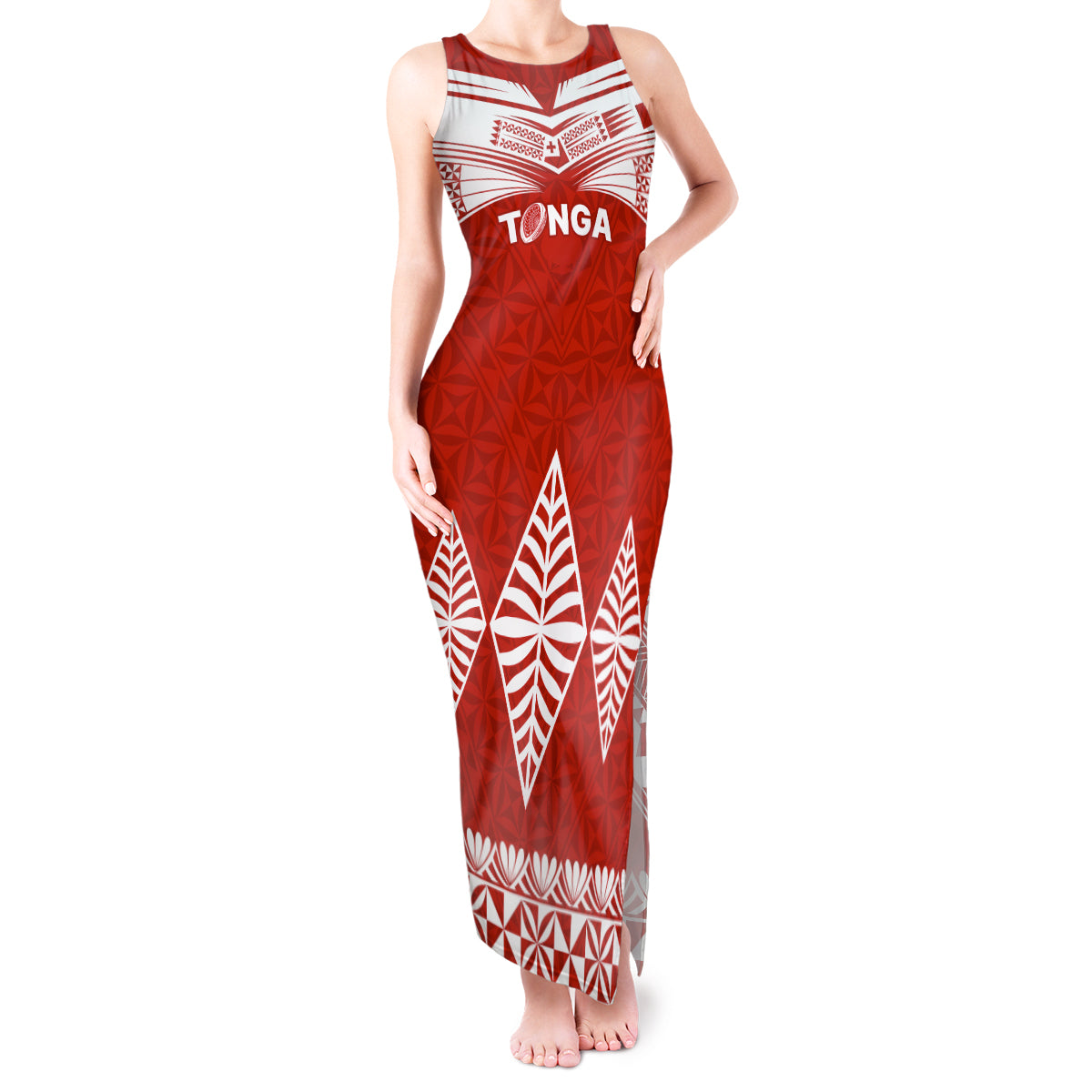 Tonga Rugby Tank Maxi Dress Proud Tongan Ngatu Kupesi World Cup 2023 No1 - Wonder Print Shop