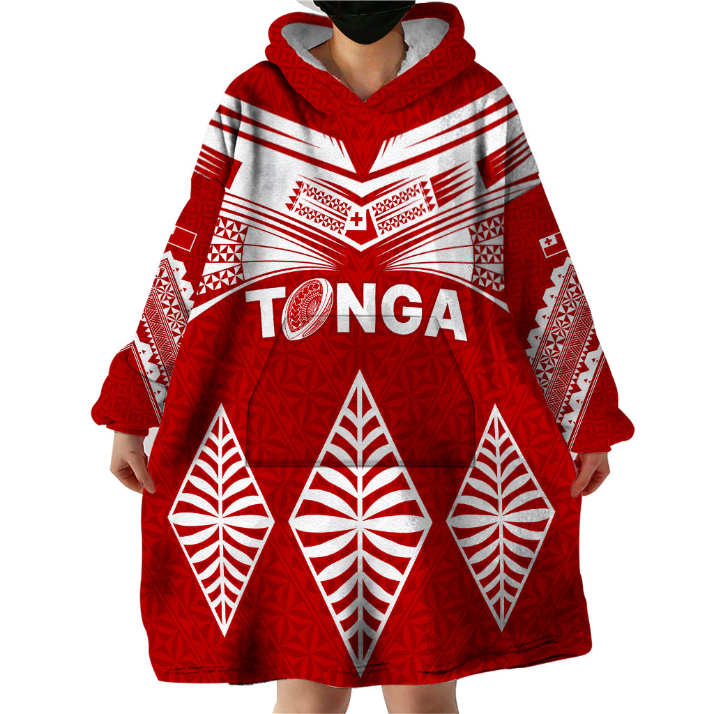 Tonga Rugby Wearable Blanket Hoodie Proud Tongan Ngatu Kupesi World Cup 2023 No1 - Wonder Print Shop