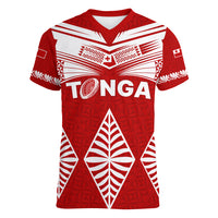 Tonga Rugby Women V Neck T Shirt Proud Tongan Ngatu Kupesi World Cup 2023 No1 - Wonder Print Shop