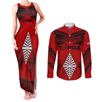 Tonga Rugby Couples Matching Tank Maxi Dress and Long Sleeve Button Shirts Proud Tongan Ngatu Kupesi World Cup 2023 No2 LT9 - Wonder Print Shop