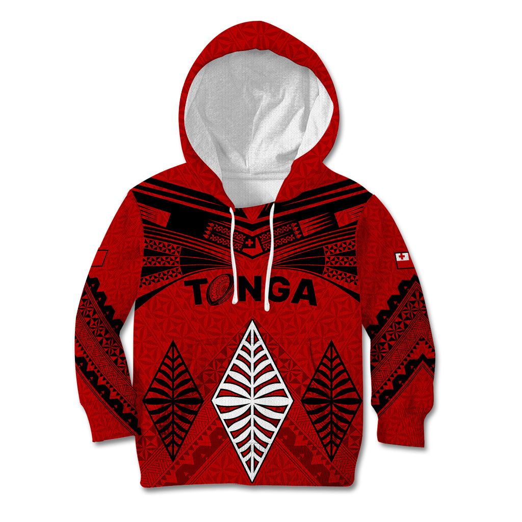 Tonga Rugby Kid Hoodie Proud Tongan Ngatu Kupesi World Cup 2023 No2 - Wonder Print Shop
