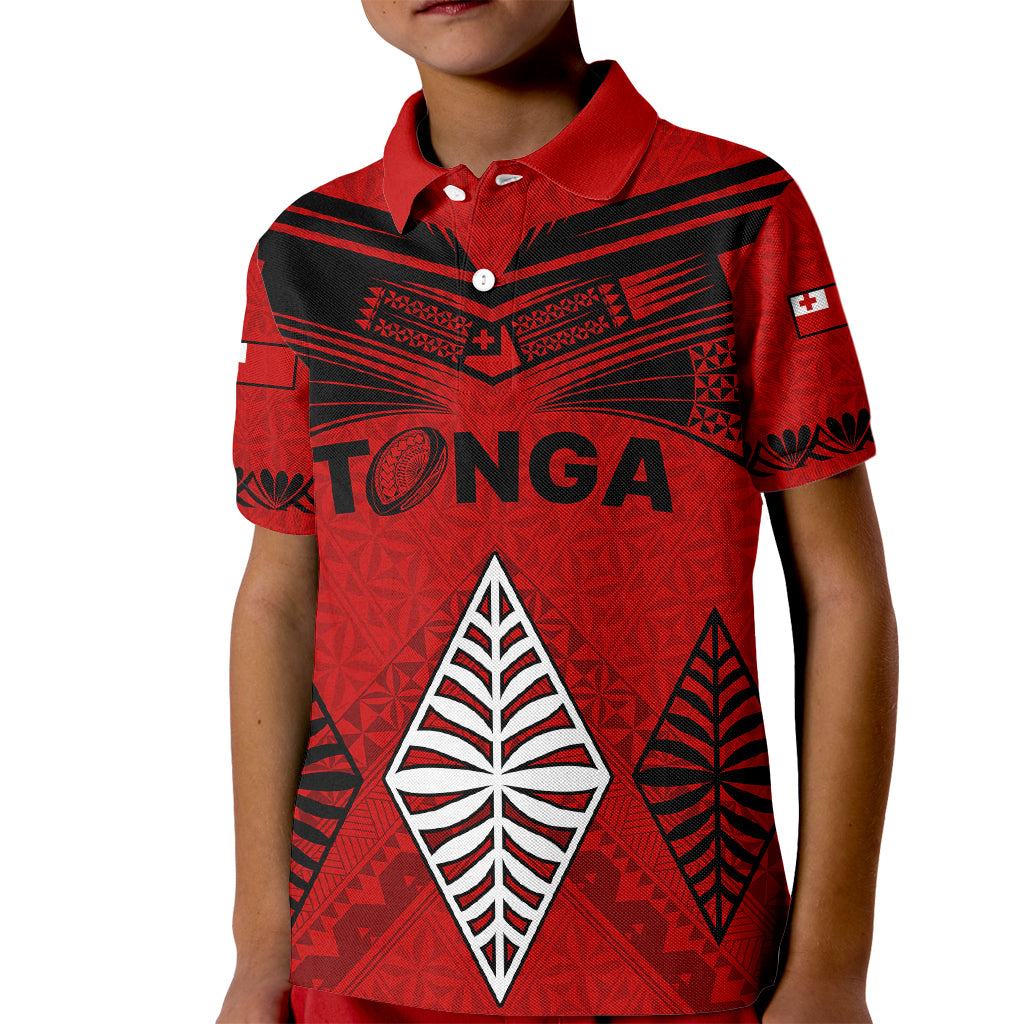 Tonga Rugby Kid Polo Shirt Proud Tongan Ngatu Kupesi World Cup 2023 No2 - Wonder Print Shop