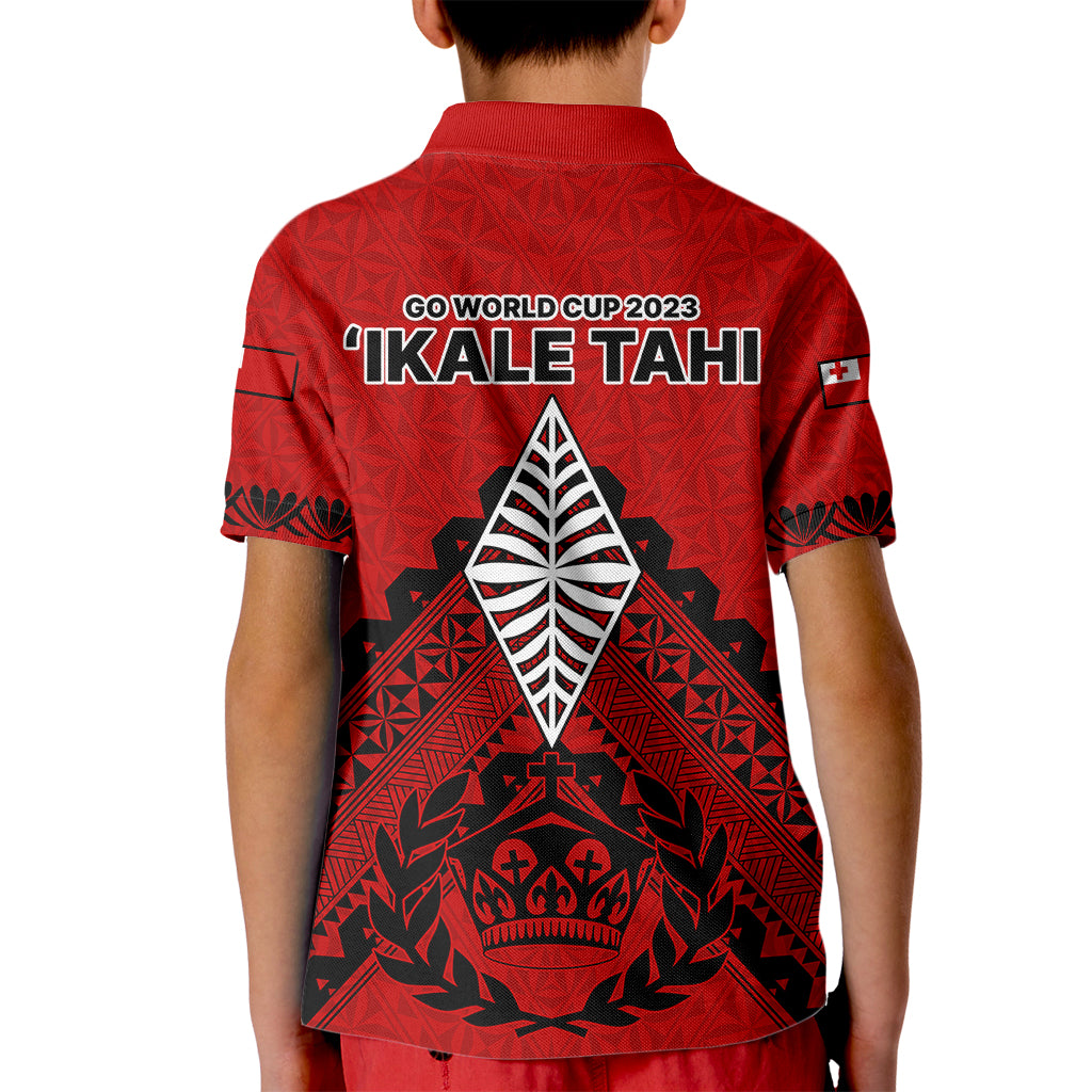 Tonga Rugby Kid Polo Shirt Proud Tongan Ngatu Kupesi World Cup 2023 No2 - Wonder Print Shop