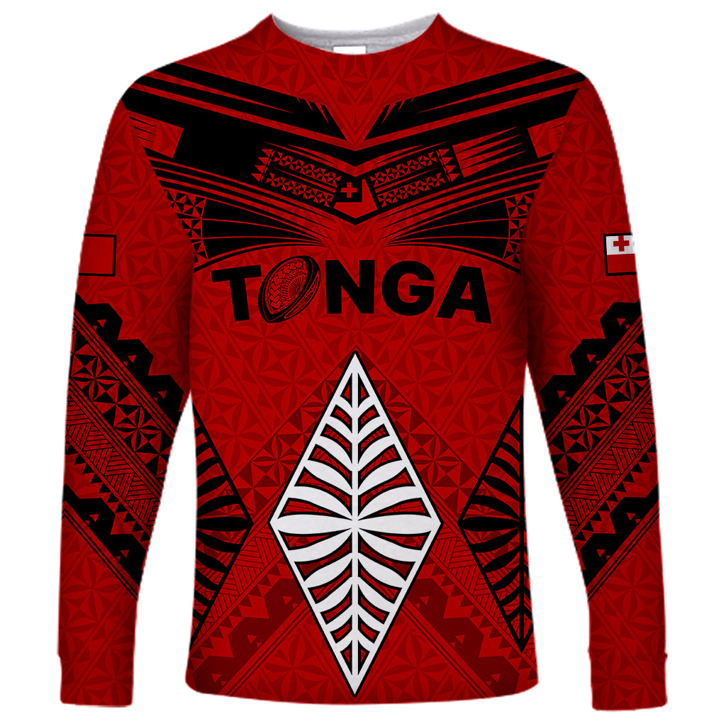 Tonga Rugby Long Sleeve Shirt Proud Tongan Ngatu Kupesi World Cup 2023 No2 - Wonder Print Shop
