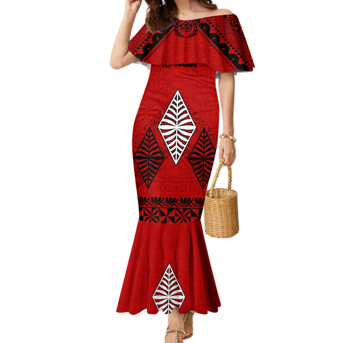 Tonga Rugby Mermaid Dress Proud Tongan Ngatu Kupesi World Cup 2023 No2 - Wonder Print Shop