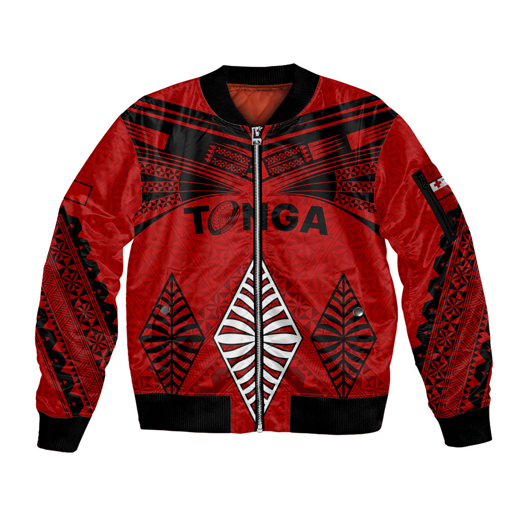 Tonga Rugby Sleeve Zip Bomber Jacket Proud Tongan Ngatu Kupesi World Cup 2023 No2 - Wonder Print Shop