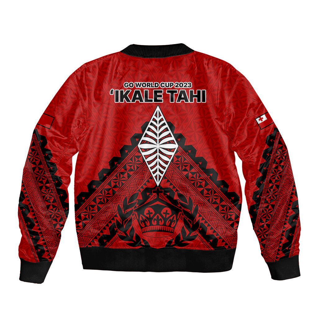Tonga Rugby Sleeve Zip Bomber Jacket Proud Tongan Ngatu Kupesi World Cup 2023 No2 - Wonder Print Shop