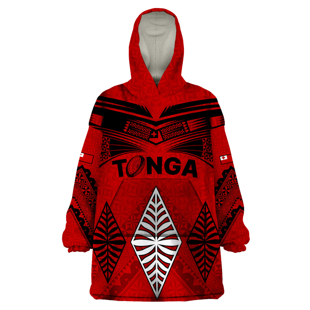 Tonga Rugby Wearable Blanket Hoodie Proud Tongan Ngatu Kupesi World Cup 2023 No2 - Wonder Print Shop