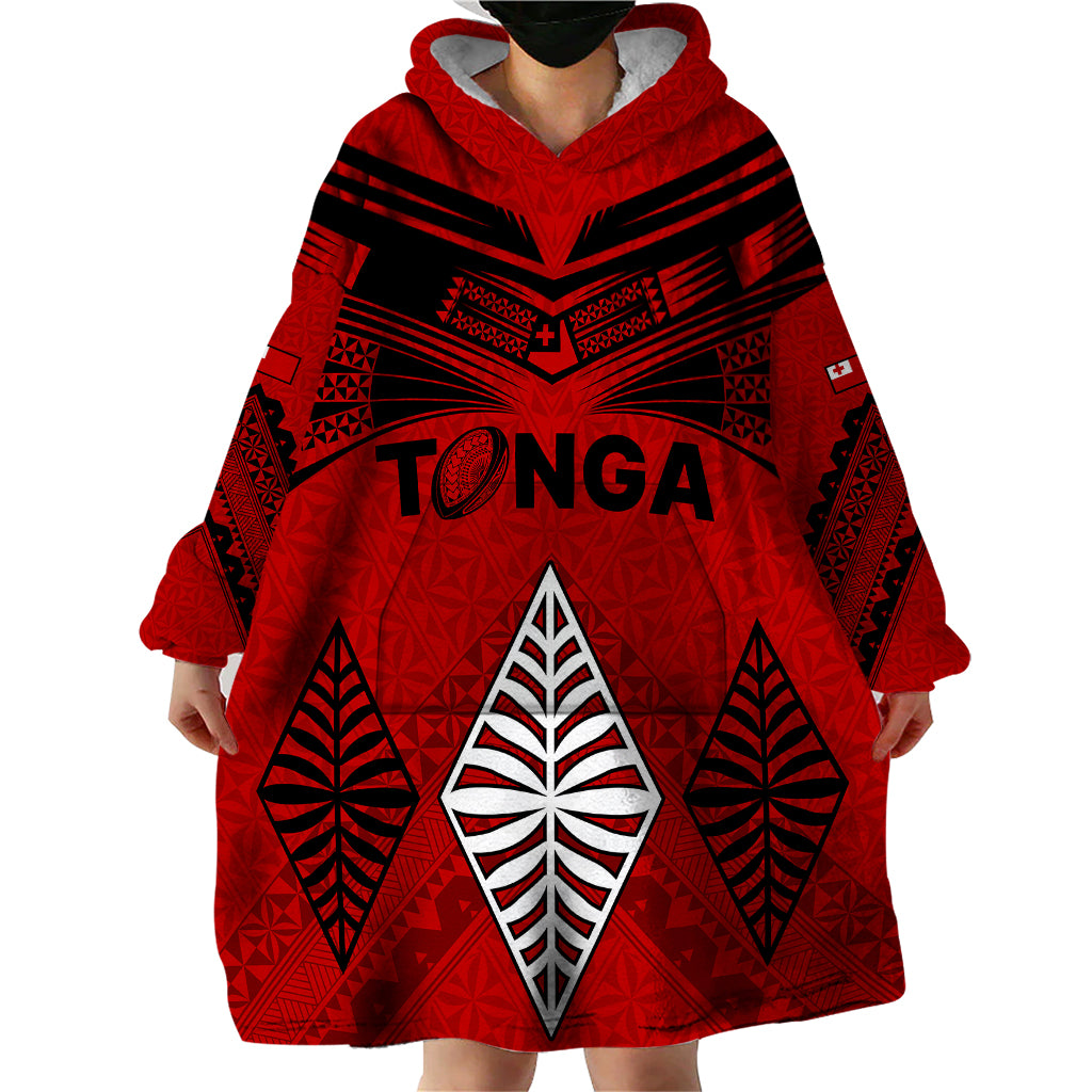 Tonga Rugby Wearable Blanket Hoodie Proud Tongan Ngatu Kupesi World Cup 2023 No2 - Wonder Print Shop