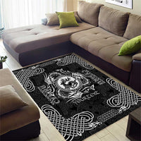 Personalized Carmarthenshire Sir Gaerfyrddin Area Rug Black Deer Stag Celtic-inspired - Wonder Print Shop