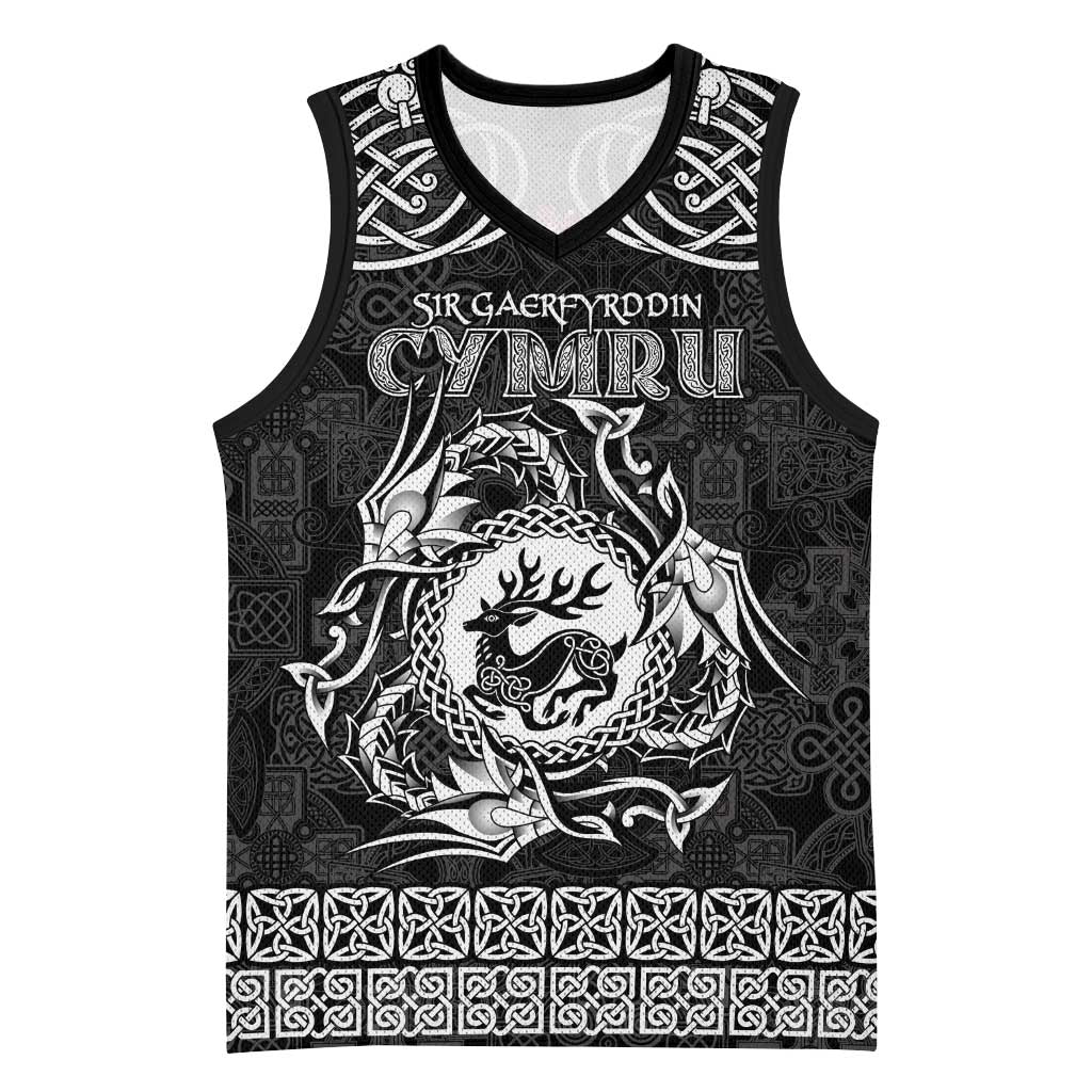 Personalized Carmarthenshire Sir Gaerfyrddin Basketball Jersey Black Deer Stag Celtic-inspired - Wonder Print Shop