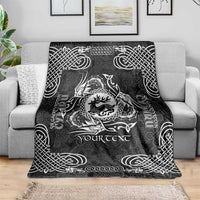 Personalized Carmarthenshire Sir Gaerfyrddin Blanket Black Deer Stag Celtic-inspired - Wonder Print Shop