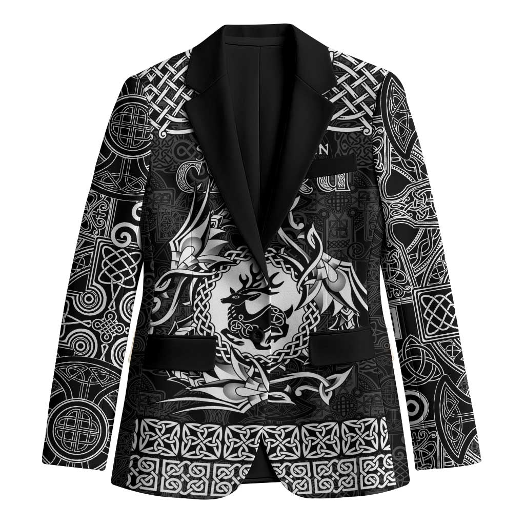 Personalized Carmarthenshire Sir Gaerfyrddin Blazer Black Deer Stag Celtic-inspired - Wonder Print Shop