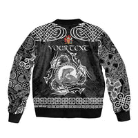 Personalized Carmarthenshire Sir Gaerfyrddin Bomber Jacket Black Deer Stag Celtic-inspired - Wonder Print Shop