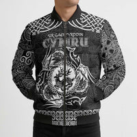 Personalized Carmarthenshire Sir Gaerfyrddin Bomber Puffer Jacket Black Deer Stag Celtic-inspired - Wonder Print Shop