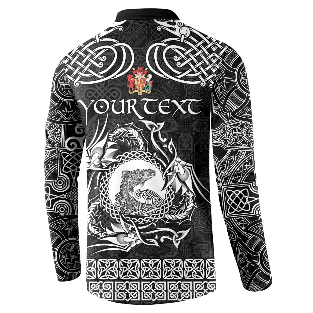 Personalized Carmarthenshire Sir Gaerfyrddin Button Sweatshirt Black Deer Stag Celtic-inspired - Wonder Print Shop