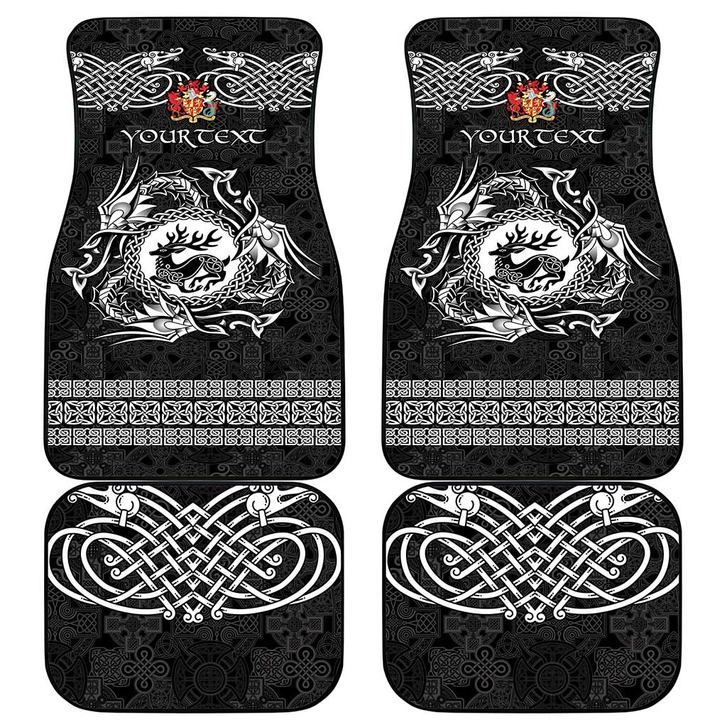 Personalized Carmarthenshire Sir Gaerfyrddin Car Mats Black Deer Stag Celtic-inspired - Wonder Print Shop