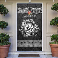 Personalized Carmarthenshire Sir Gaerfyrddin Door Cover Black Deer Stag Celtic-inspired - Wonder Print Shop
