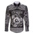 Personalized Carmarthenshire Sir Gaerfyrddin Family Matching Long Sleeve Bodycon Dress and Hawaiian Shirt Black Deer Stag Celtic-inspired - Wonder Print Shop