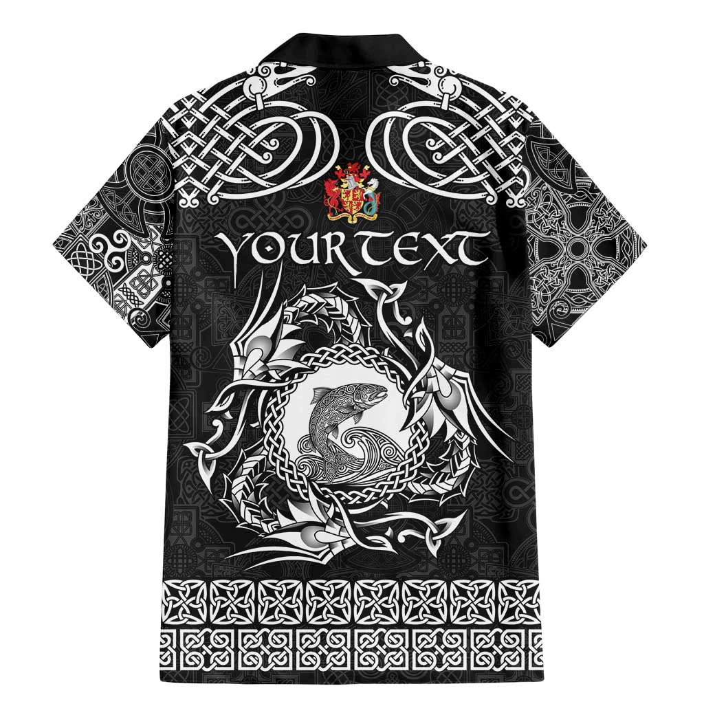 Personalized Carmarthenshire Sir Gaerfyrddin Family Matching Mermaid Dress and Hawaiian Shirt Black Deer Stag Celtic-inspired - Wonder Print Shop