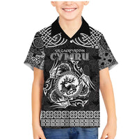 Personalized Carmarthenshire Sir Gaerfyrddin Family Matching Mermaid Dress and Hawaiian Shirt Black Deer Stag Celtic-inspired - Wonder Print Shop