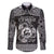 Personalized Carmarthenshire Sir Gaerfyrddin Family Matching Off The Shoulder Long Sleeve Dress and Hawaiian Shirt Black Deer Stag Celtic-inspired - Wonder Print Shop