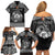 Personalized Carmarthenshire Sir Gaerfyrddin Family Matching Off Shoulder Short Dress and Hawaiian Shirt Black Deer Stag Celtic-inspired - Wonder Print Shop