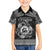 Personalized Carmarthenshire Sir Gaerfyrddin Family Matching Off Shoulder Short Dress and Hawaiian Shirt Black Deer Stag Celtic-inspired - Wonder Print Shop