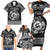 Personalized Carmarthenshire Sir Gaerfyrddin Family Matching Short Sleeve Bodycon Dress and Hawaiian Shirt Black Deer Stag Celtic-inspired - Wonder Print Shop